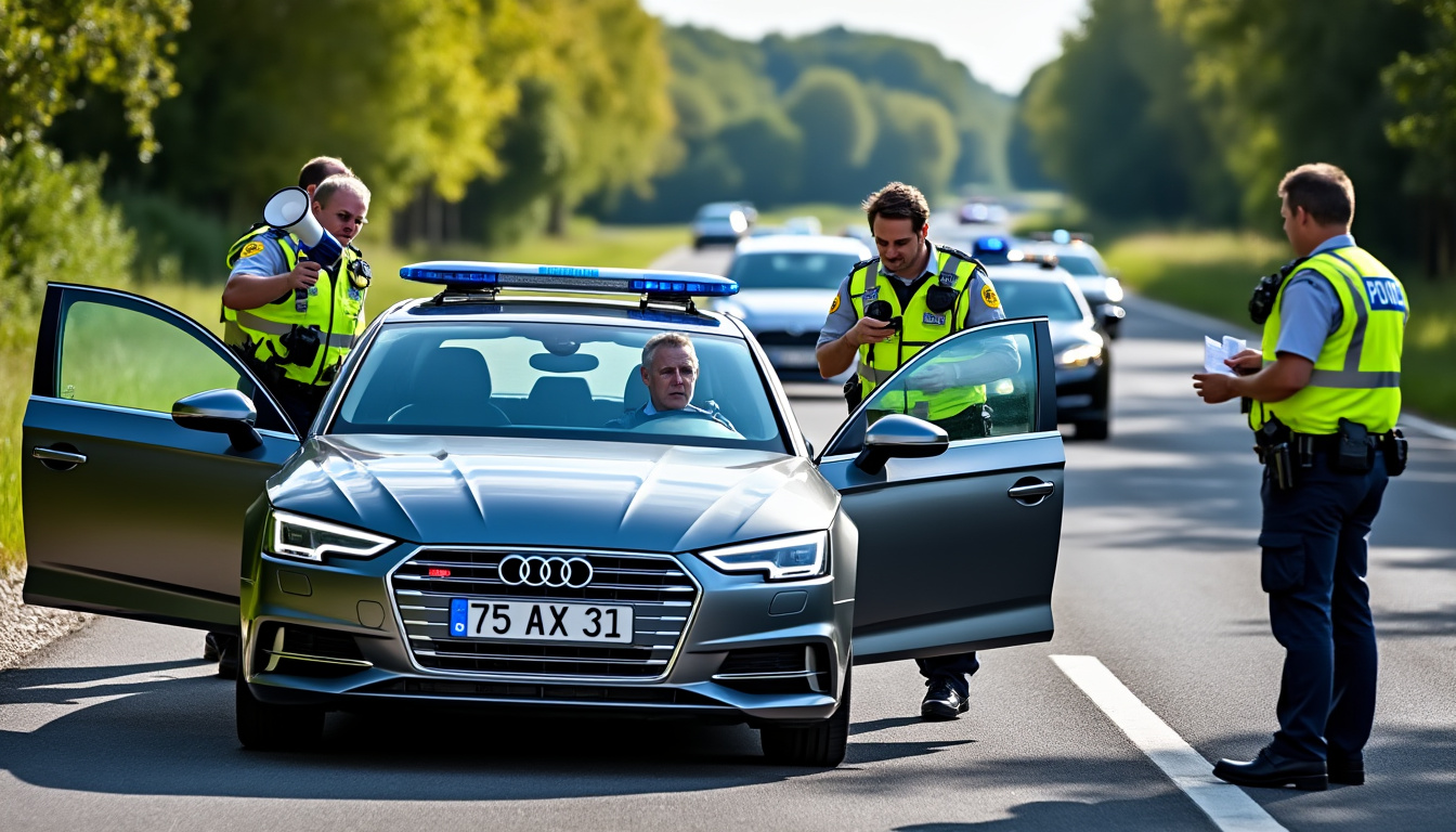 découvrez comment un important dispositif policier en loire a permis d'interpeller un chauffard au volant d'une audi. une opération marquante qui met en lumière les efforts des forces de l'ordre pour garantir la sécurité sur les routes.