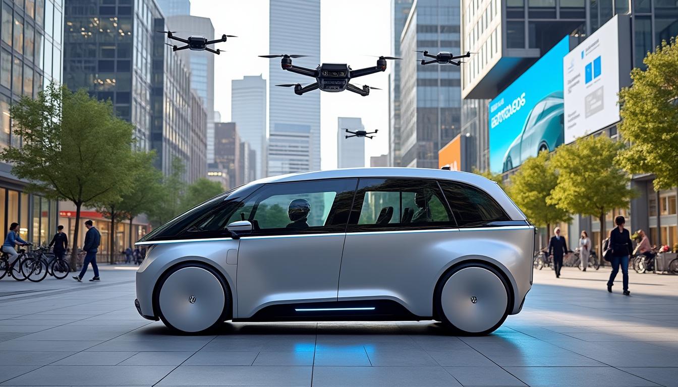 découvrez le robot-taxi sans conducteur révolutionnaire de volkswagen, votre solution idéale pour dire adieu au stress quotidien des transports. profitez d'un voyage serein et innovant, où confort et technologie se rencontrent pour transformer vos déplacements.