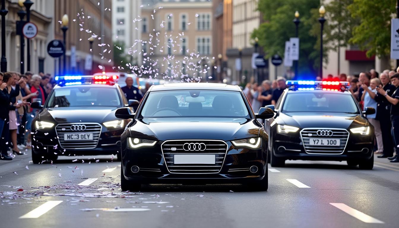 découvrez l'histoire touchante d'une audi non assurée arrêtée lors d'un cortège de mariage, où l'amour et l'imprévu se rencontrent. un récit captivant qui met en lumière les défis et les émotions d'une journée spéciale.