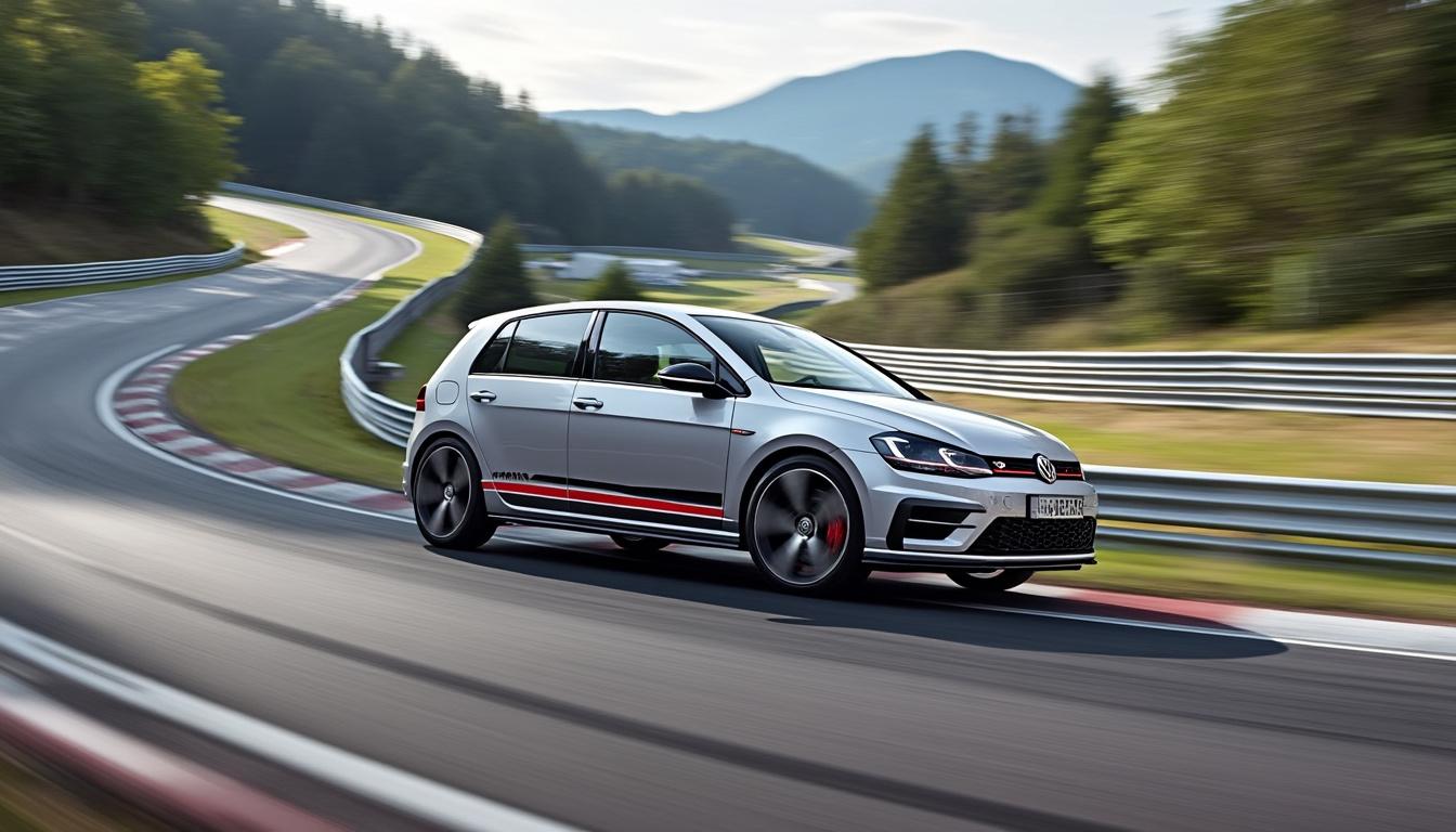 découvrez la volkswagen golf gti edition 50, une véritable reine des circuits, conçue pour atteindre des performances inégalées au nürburgring. avec son design emblématique et sa puissance impressionnante, elle fusionne style et agilité pour offrir une expérience de conduite inoubliable.