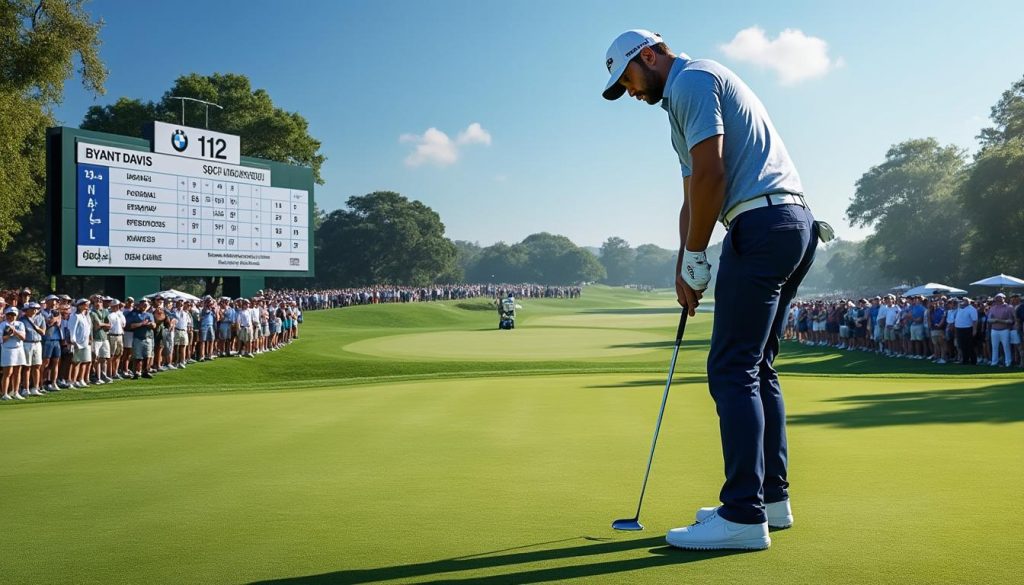 découvrez les moments forts du tournoi international de golf bmw, où bryant davis brille avec un score impressionnant de -12 au deuxième tour, tandis que les golfeurs français peinent à suivre le rythme. suivez l'actualité du golf et les performances des meilleurs joueurs lors de cet événement prestigieux.