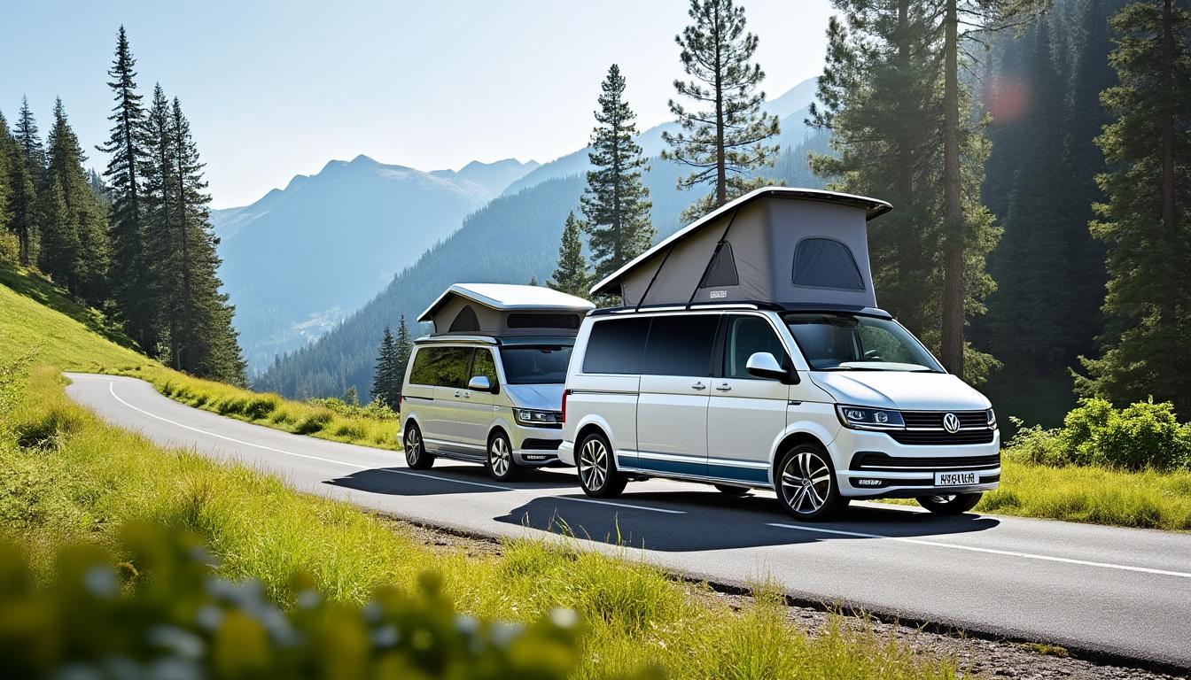 découvrez les nouveaux volkswagen multivan et california, désormais équipés d'une motorisation hybride rechargeable alliant performance et efficacité. profitez de la transmission intégrale 4motion pour une conduite optimale dans toutes les conditions. idéal pour les aventuriers et les familles en quête de confort et de mobilité durable.