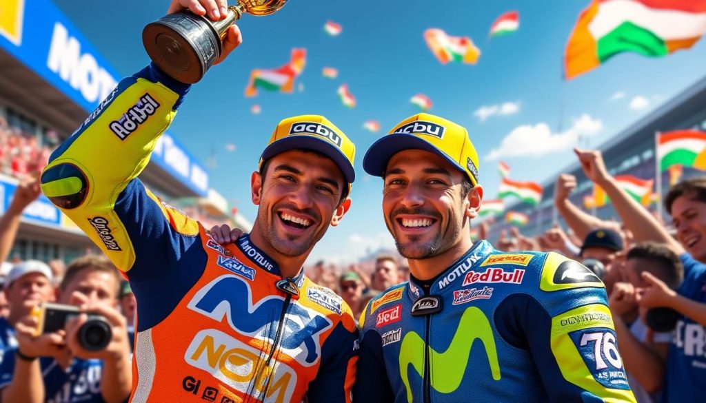 revivez les moments forts de la première course à misano où valentino rossi et raffaele marciello ont brillamment triomphé. une victoire qui marque les esprits et souligne le talent exceptionnel de ces pilotes emblématiques du sport automobile.