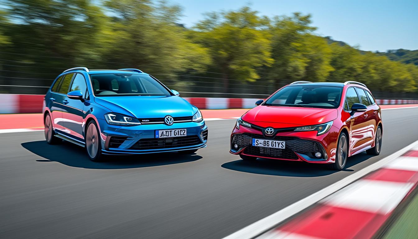 Golf Sw Rouge La bataille des breaks compacts : Volkswagen Golf SW vs Toyota Corolla ...