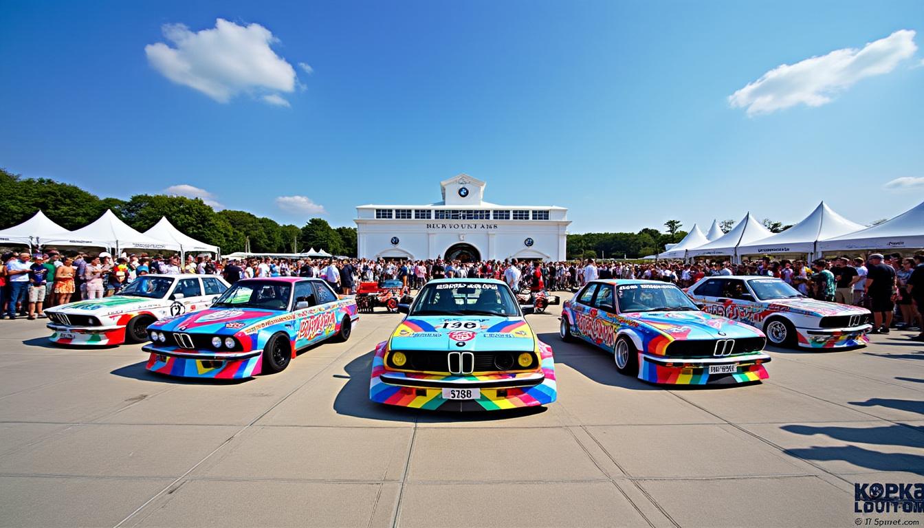 découvrez l'exposition exceptionnelle des légendaires art cars de bmw au goodwood revival : œuvres d'art automobiles conçues par de grands artistes, à admirer dans un cadre historique et passionné d'automobile.