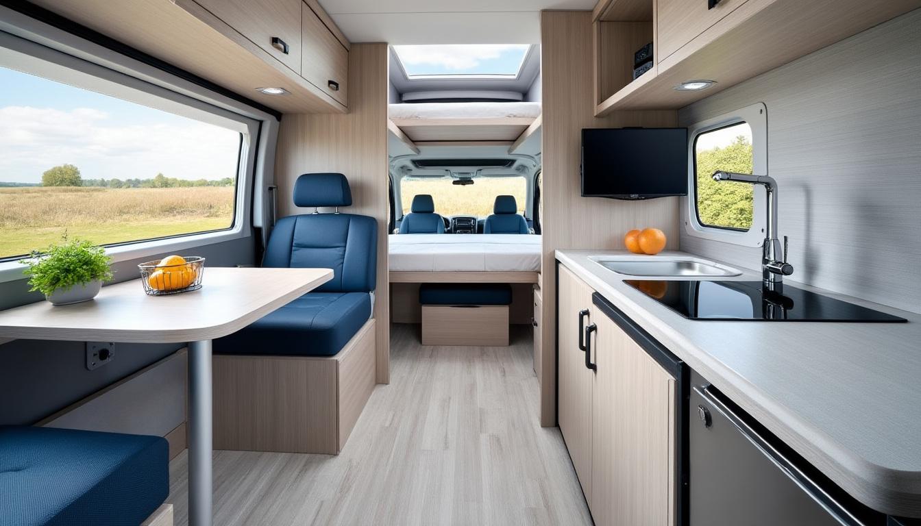 découvrez le volkswagen grand california, un fourgon aménagé qui allie parfaitement confort et praticité, offrant l'agrément d'un petit appartement sur roues pour vos escapades. profitez de voyages inoubliables tout en bénéficiant d'un espace de vie pensé pour le bien-être.