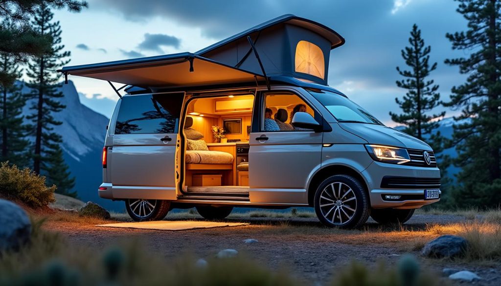 découvrez le volkswagen grand california, un fourgon aménagé qui allie liberté et confort avec des équipements dignes d'un petit appartement. idéal pour vos escapades, il vous garantit un voyage agréable et pratique, où que vous alliez.
