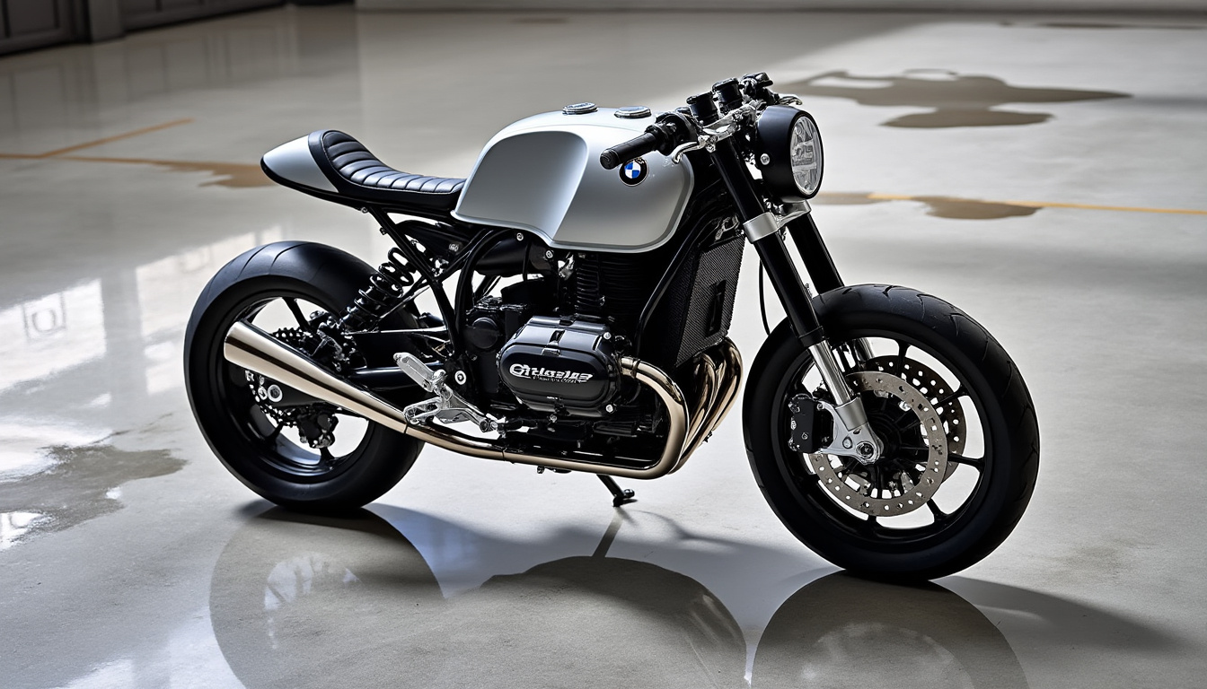 plongez dans l'univers de la bmw r12 ninet en version flat track : une moto au design racé, alliant élégance, puissance et agilité pour repousser les limites sur piste. vivez une expérience unique où style et performance se rencontrent.