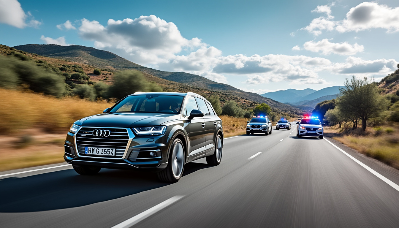 une audi q7 a été interceptée à 156 km/h sur une route départementale limitée à 90 km/h dans le gard, mettant en avant les dangers de la conduite à grande vitesse et les contrôles renforcés dans la région.