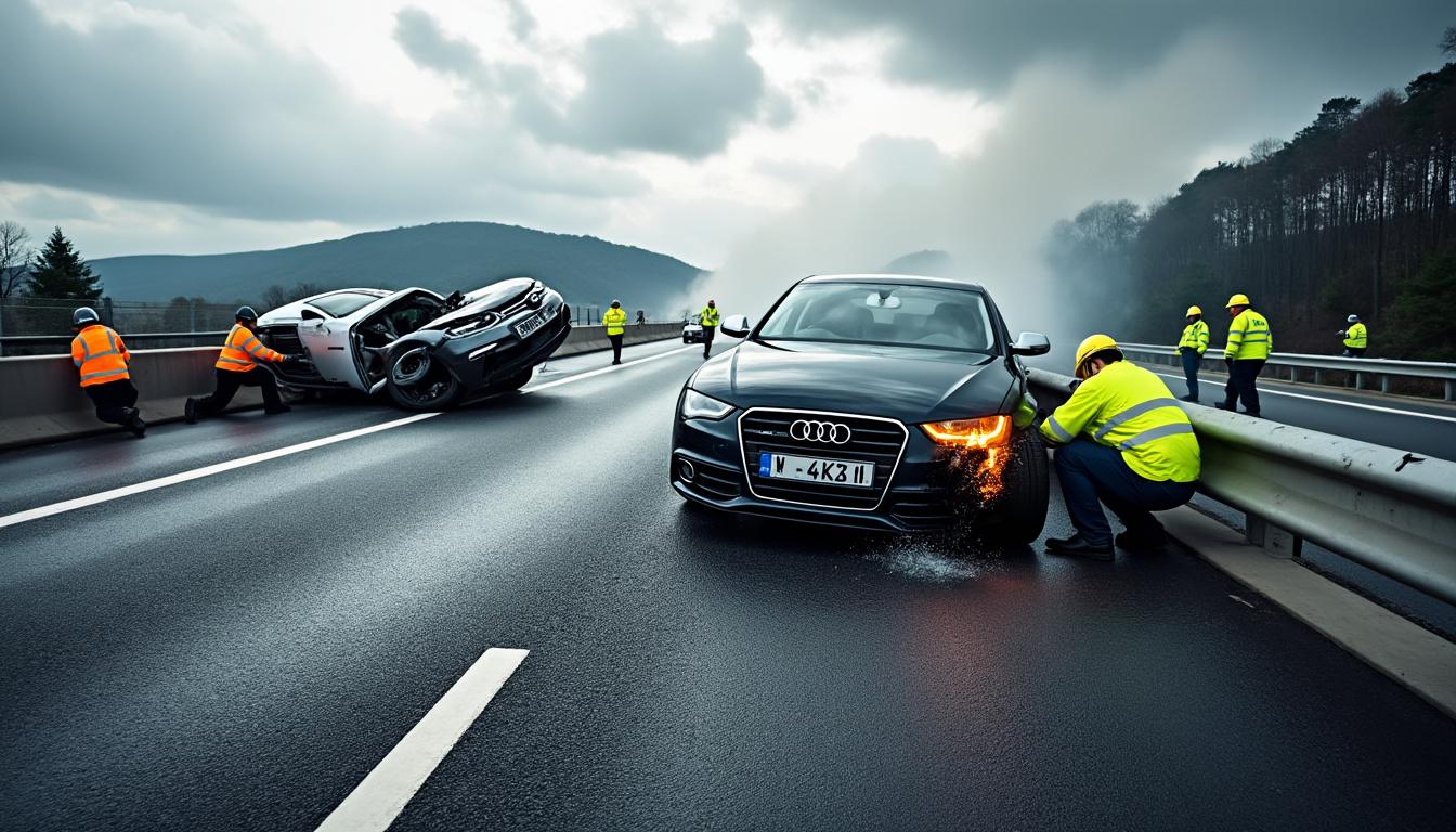une audi impliquée dans une fuite de la police a été renversée lors d’un accident, transportant une mère et son bébé à bord. découvrez les circonstances de ce drame et l’état des victimes.