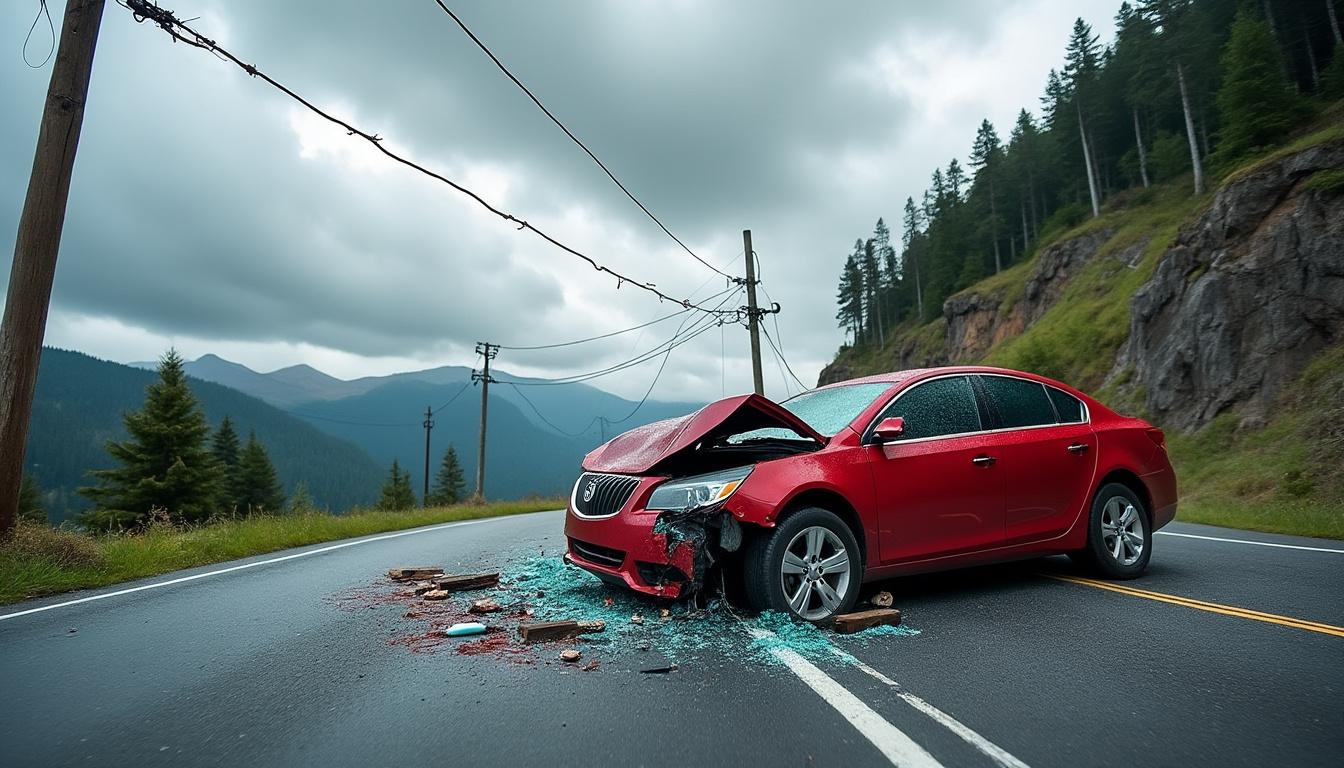 un conducteur de bmw a perdu le contrôle de son véhicule et a violemment percuté un poteau électrique sur la route dangereuse de dour. découvrez les circonstances de cet accident impressionnant.