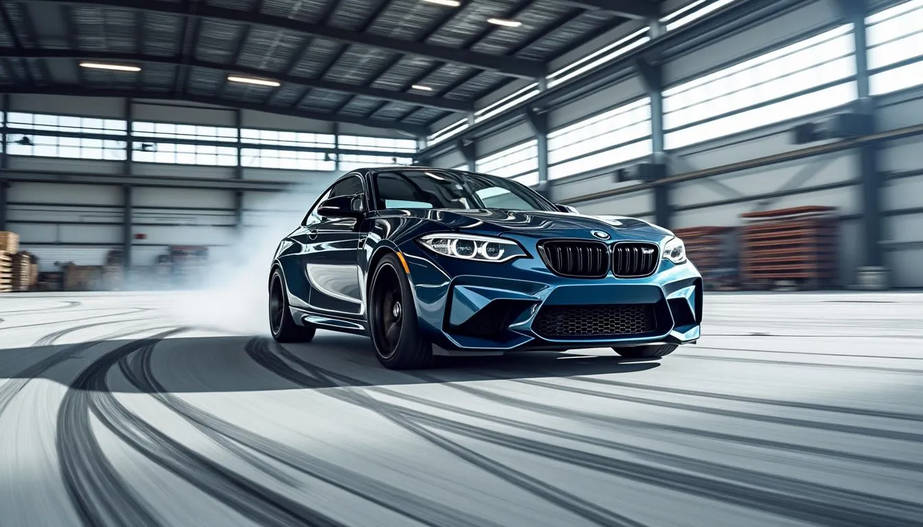 découvrez comment une bmw m2, maîtrisée en drift, fait une entrée spectaculaire et illégale dans une usine, alliant adrénaline et sensations fortes dans cette aventure hors du commun !