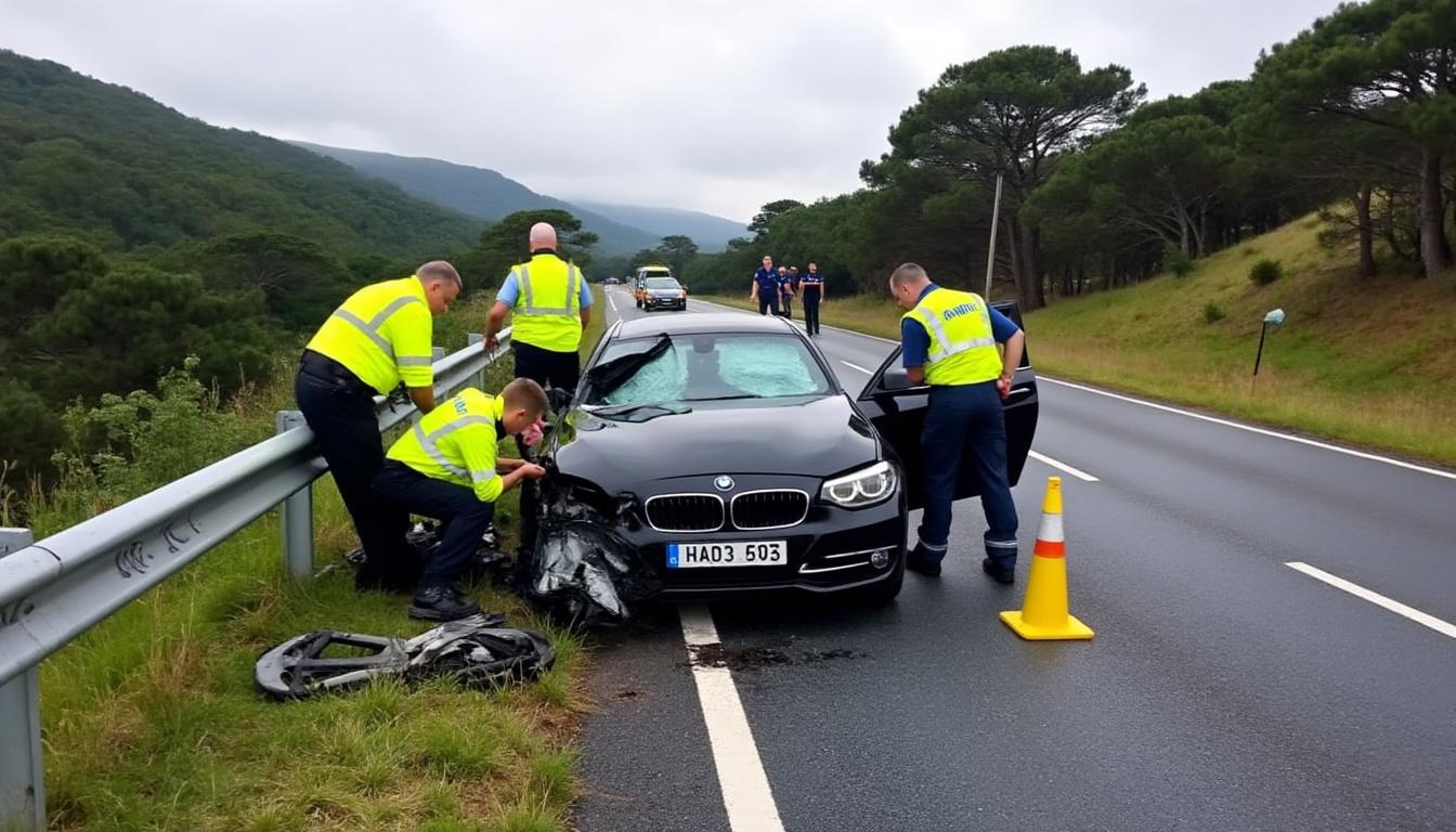 à morlaix, une bmw impliquée dans un accident suite à une conduite dangereuse provoque l'hospitalisation du conducteur. suivez les détails de cet incident.