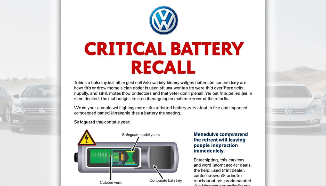 volkswagen rappelle près de 100 000 véhicules électriques en france à cause d'un risque d'incendie lié aux batteries, afin d'assurer la sécurité des conducteurs.