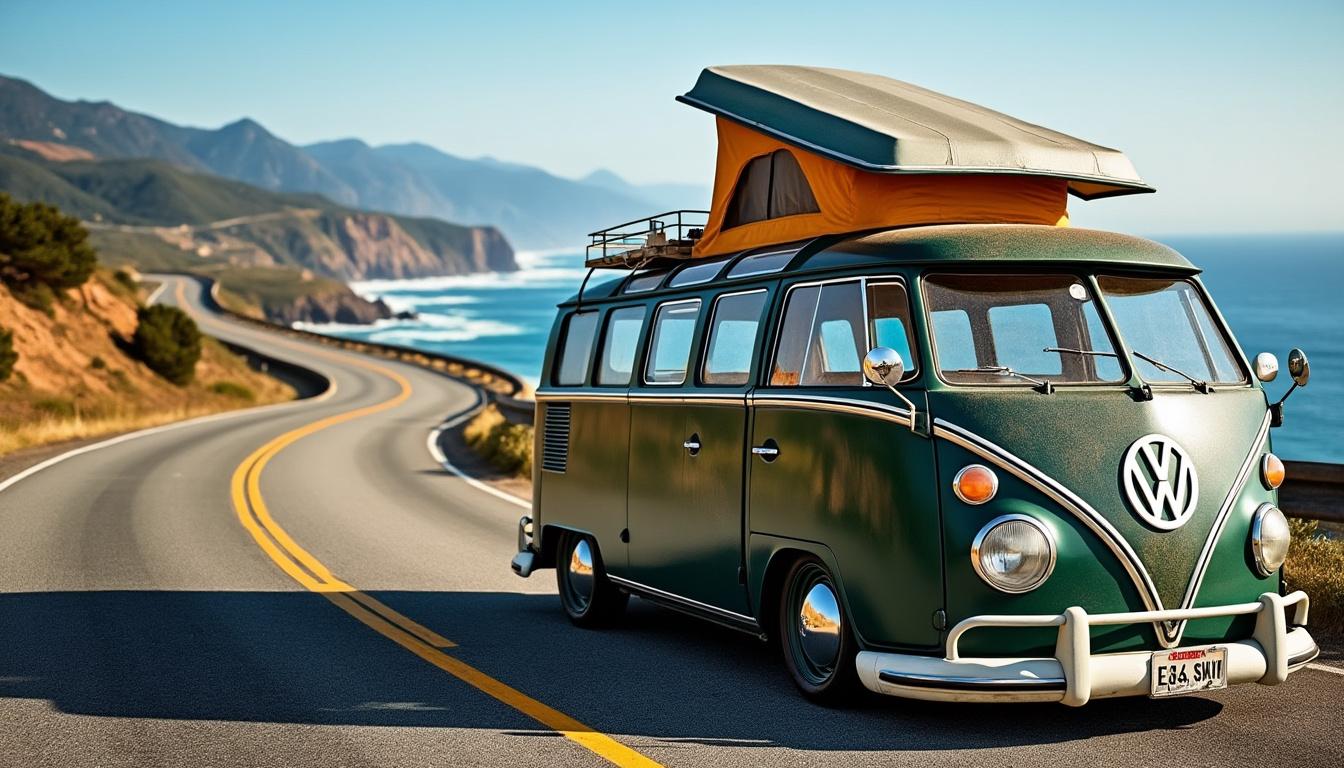 partez à l'aventure sur les routes mythiques du surf aux usa avec un road trip unique en combi alliant ambiance vintage et modernité. découvrez des spots légendaires et vivez une expérience inoubliable entre plages iconiques et paysages captivants.