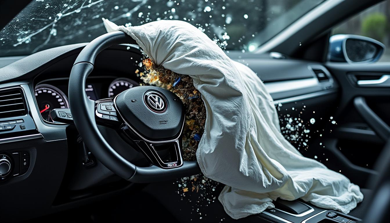 découvrez pourquoi volkswagen reste exposé aux risques liés aux airbags takata et les dernières alertes de sécurité affectant la marque.
