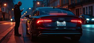 après le vol de son audi, le propriétaire coupe le moteur à distance et piège les trois voleurs.