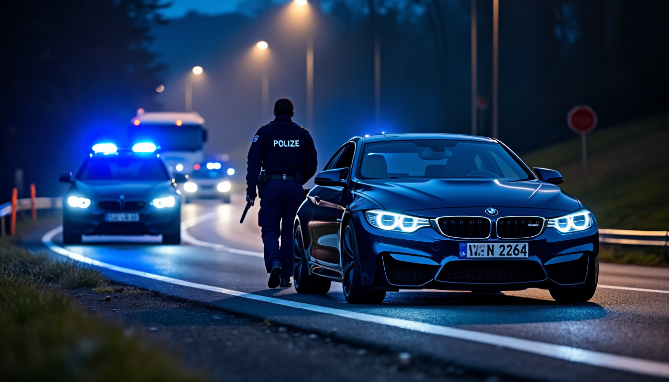 en pleine nuit, un automobiliste fonce au volant de sa bmw à près de 200 km/h sur une route. retour sur cette conduite particulièrement dangereuse.