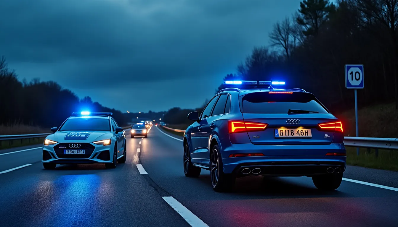 sur l’a9, une audi de location immatriculée en allemagne a été contrôlée à 239 km/h au lieu de 110. le véhicule a été placé en fourrière.