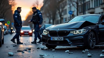 au volant de sa bmw, un footballeur percute une voiture et fuit à pied avant d’être contrôlé par les autorités.