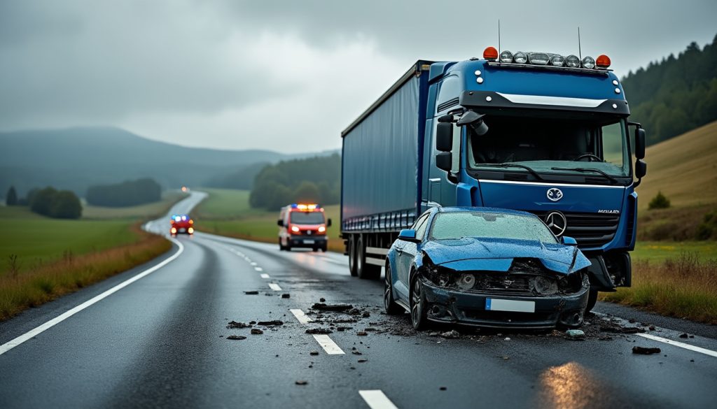 un homme de 25 ans a perdu la vie dans une collision avec un poids lourd à courlaoux, dans le jura. les circonstances de l’accident restent à préciser.